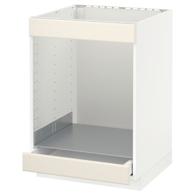 Dulap de bucătărie Ikea METOD în alb murdar. Unitate de depozitare pătrată, deschisă. Metal și PAL.