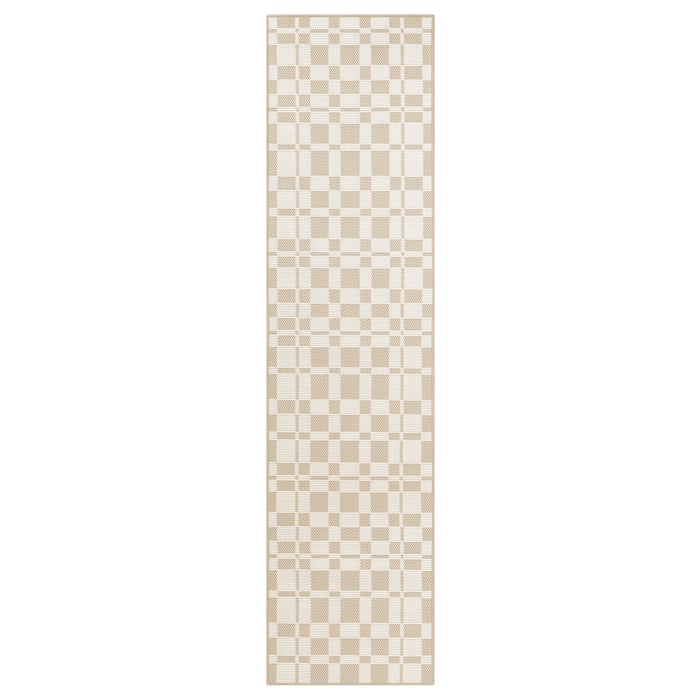 Caroi Design NATTÅG covoraş bucătărie, bej/caro, 45x180 cm - IKEA
