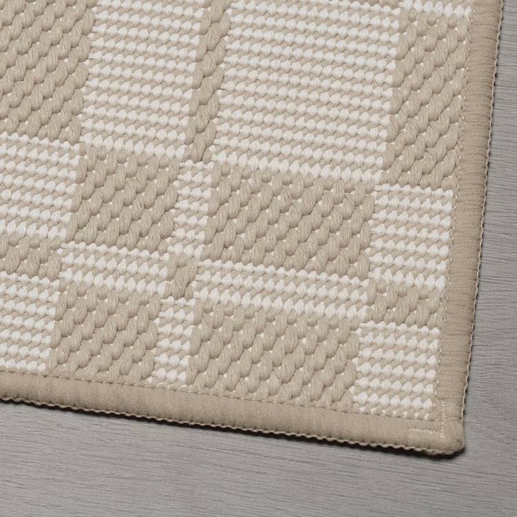 Caroi Design NATTÅG covoraş bucătărie, bej/caro, 45x180 cm - IKEA