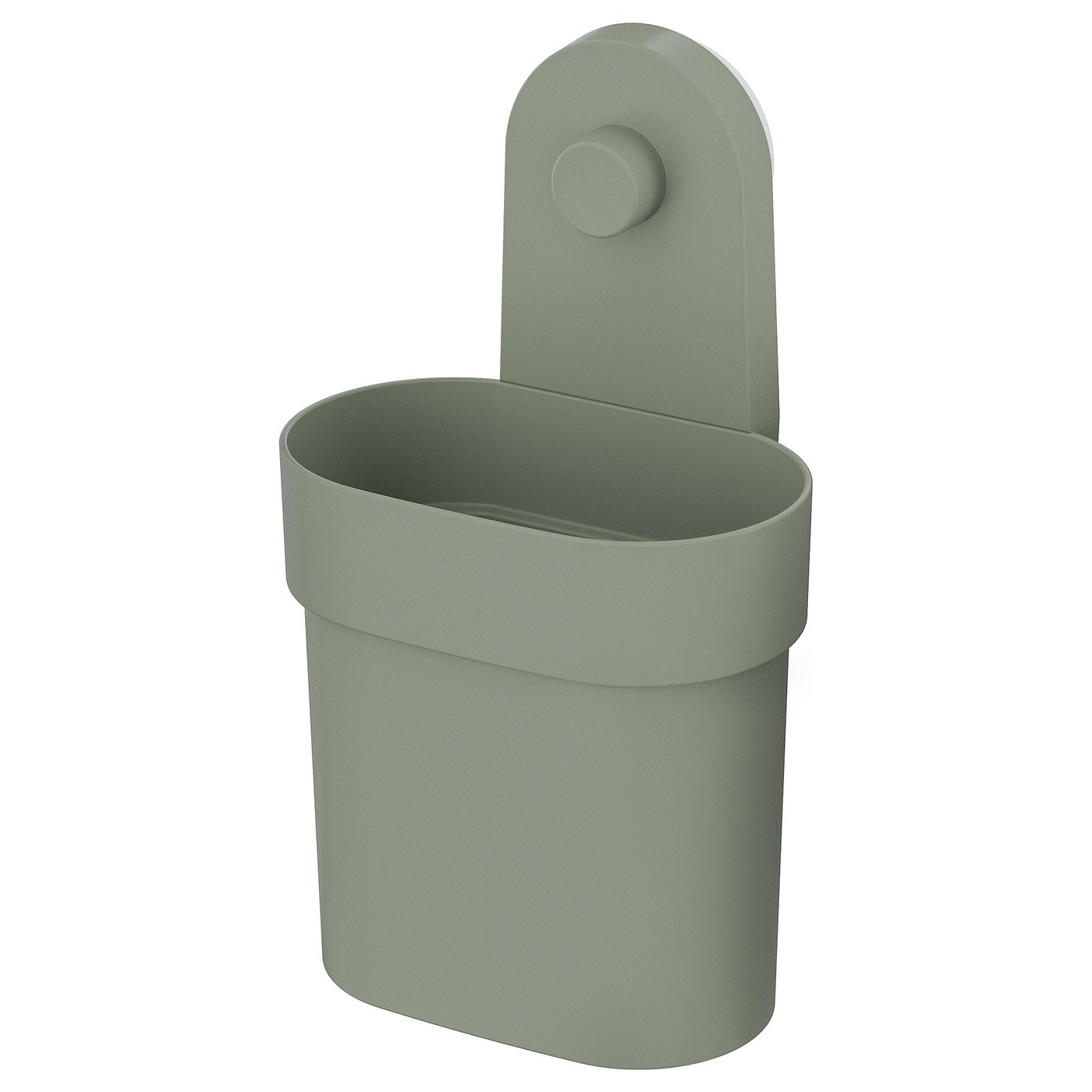 ÖBONÄS recipient+ventuză, gri-verde - IKEA