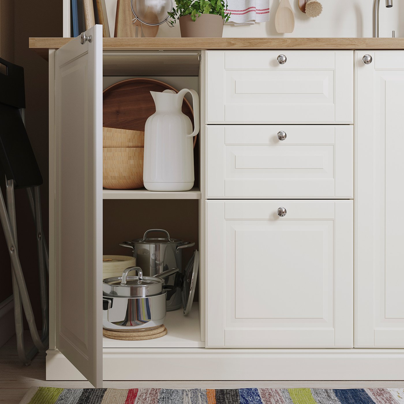 IKEA キッチン ÖNNERUP chicinetă, alb murdar, 130x64x219 cm - IKEA