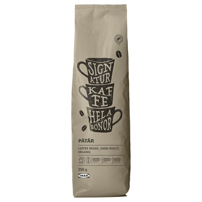 Pungă de boabe de cafea PÅTÅR, prăjită închisă, organică, 250g.