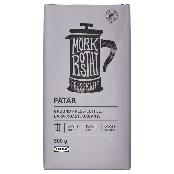 Pachet de cafea organică PÅTÅR de la ikea, 500g.