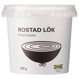 Imaginea arată un recipient de ikeas rostad lok, ceapă prăjită, cântărind 100g.