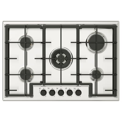Sobă pe gaz SKÅLAN, 4 arzătoare, oțel inoxidabil, design modern, aprindere electronică.