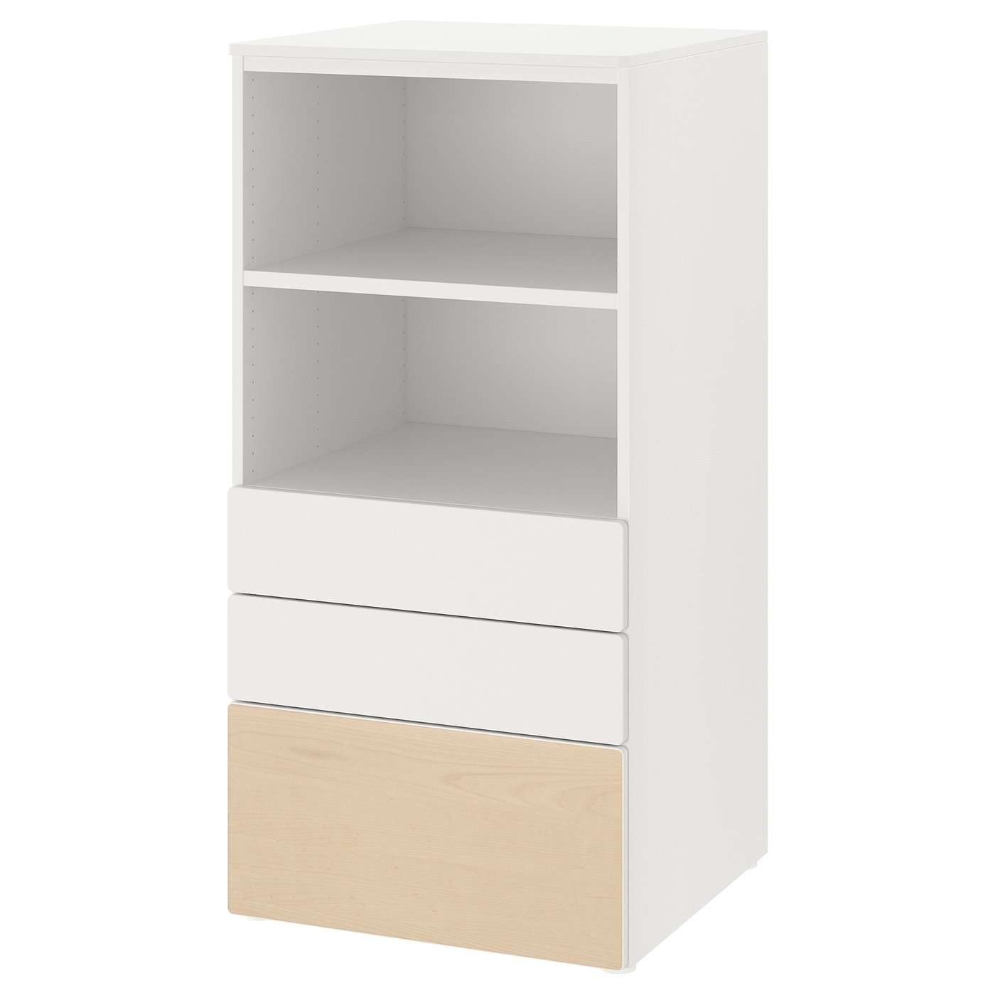 SMÅSTAD / PLATSA Bibliotecă, alb mesteacăn/+3 sertare, 60x57x123 cm