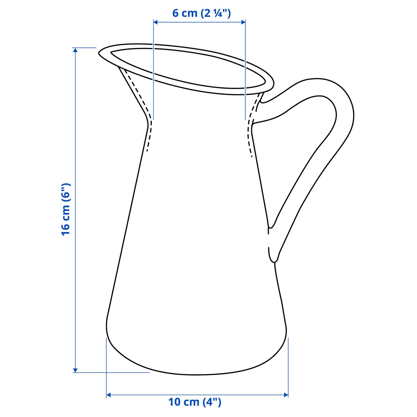 SOCKERÄRT vază/cană, alb, 16 cm - IKEA