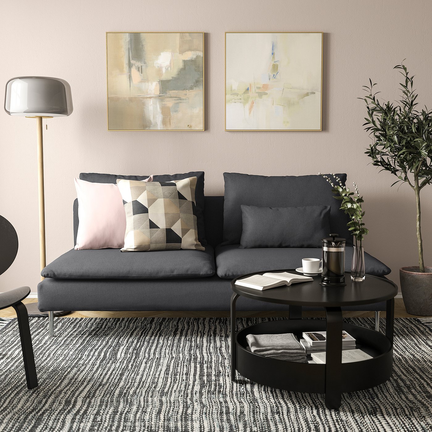 SÖDERHAMN secțiune 3 locuri, Fridtuna gri închis - IKEA