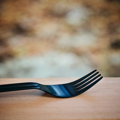 SOLUPPGÅNG Lingură/furculiță, gri închis, 19 cm
