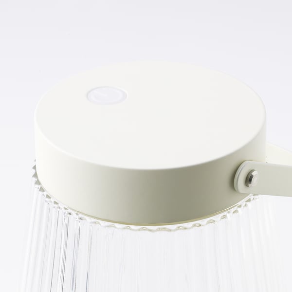 Solvinden Lampă Led Exterior Cu Baterii Sticlă Transparentă 24 Cm Ikea