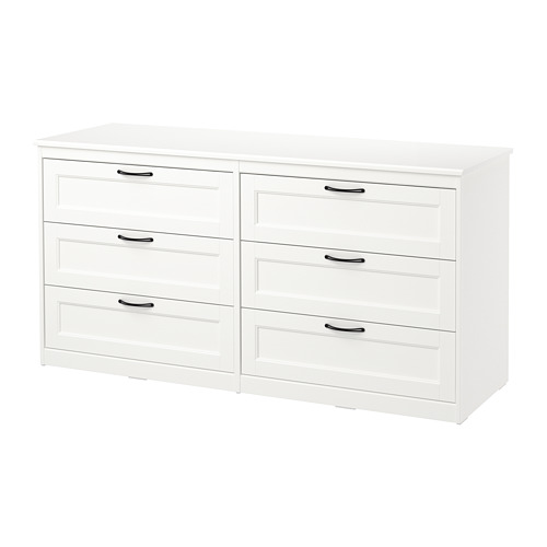 SONGESAND Comodă 6 sertare - alb - IKEA