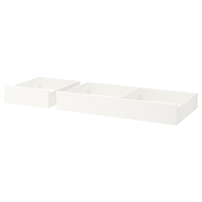 Cutii de depozitare albe SONGESAND, dreptunghiulare cu rotile, pentru depozitare sub pat.