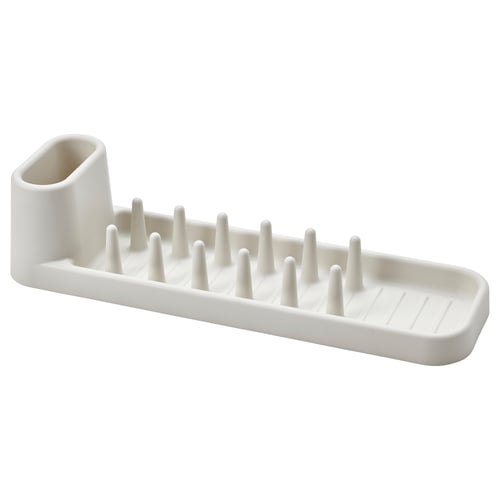 Stämling scurgător de vase, alb, pentru vase, pahare și tacâmuri cu suport pentru pahare.