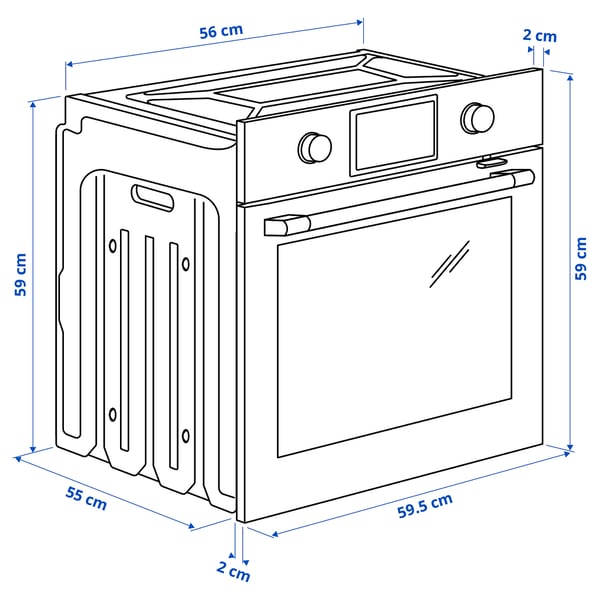 STENABY Cuptor cu convecție, funcție cu abur suplimentar funcție coacere/aspect oțel inoxidabil IKEA 500