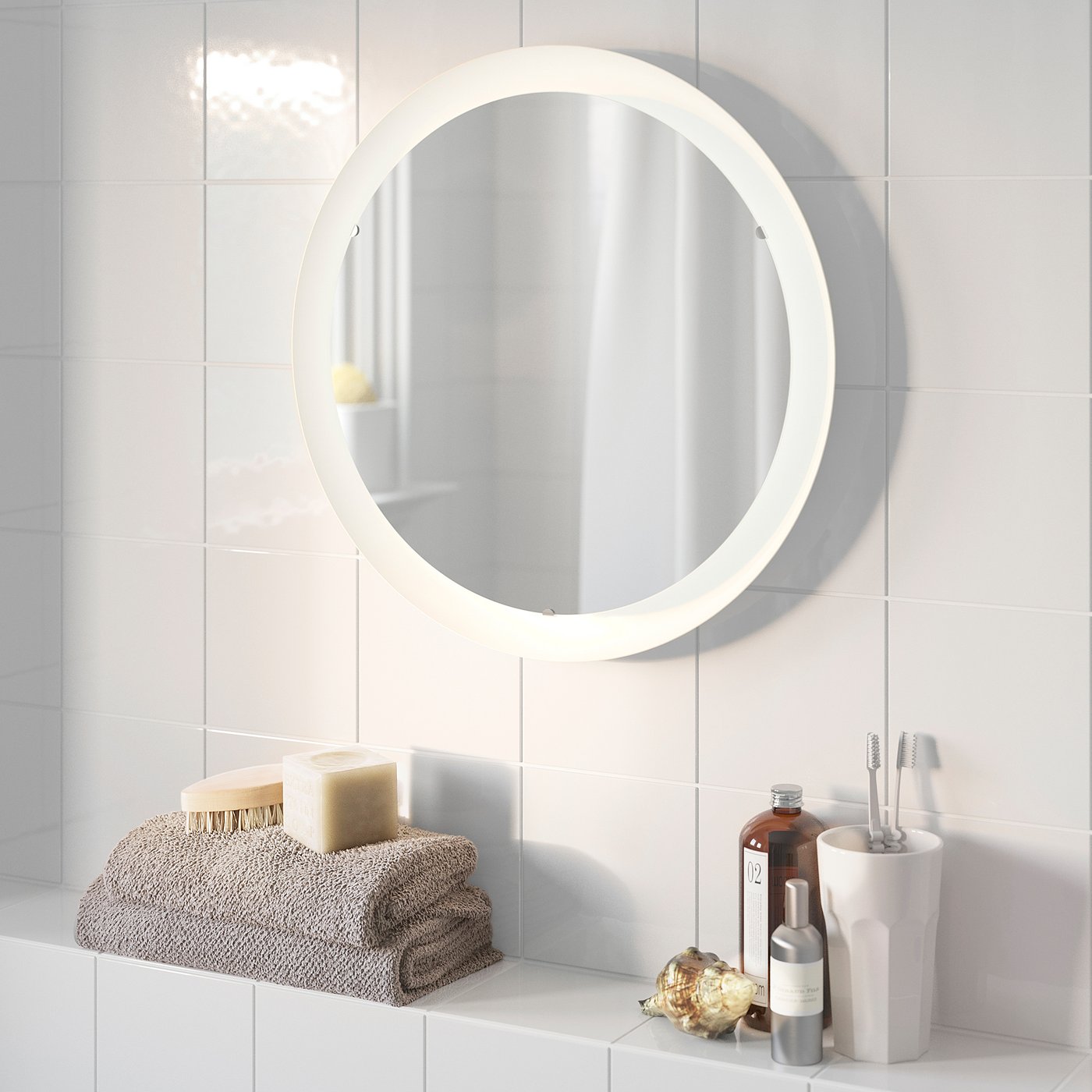 Storjorm OglindÄ Cu Iluminat Integrat Alb 47 Cm Ikea