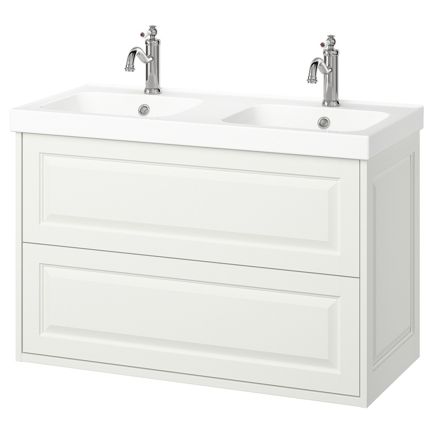 TÄNNFORSEN / ORRSJÖN mască+sertare/lavoare/baterii, alb, 102x49x69