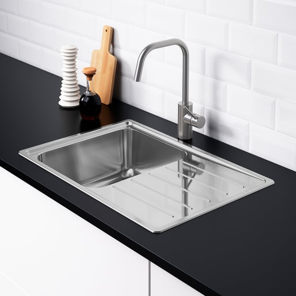 Vattudalen Chiuvetă Incorporată 1cuvă Uscător Inox Ikea