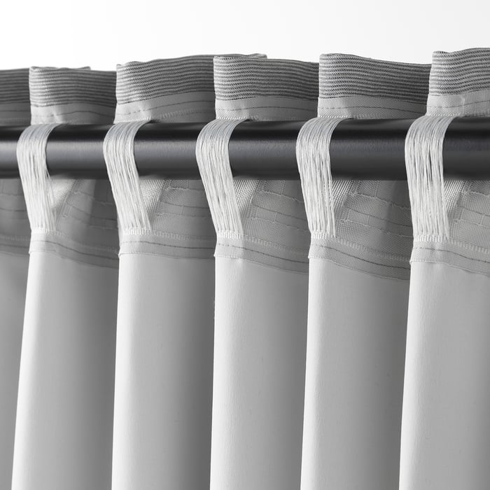 VILBORG Draperii opace, 2 buc., gri, 145x300 cm - IKEA