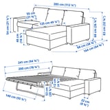 Ilustrație cu măsurători pentru produs: VIMLE.