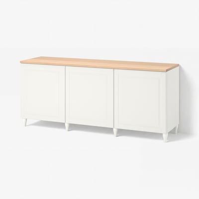 BESTÅ Kombin. odlaganje s vratima, bela/Smeviken/Kabbarp bela, 180x42x76 cm
