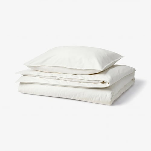 ÄNGSLILJA Jorganska navlaka i jastučnica, bela, 150x200/50x60 cm
