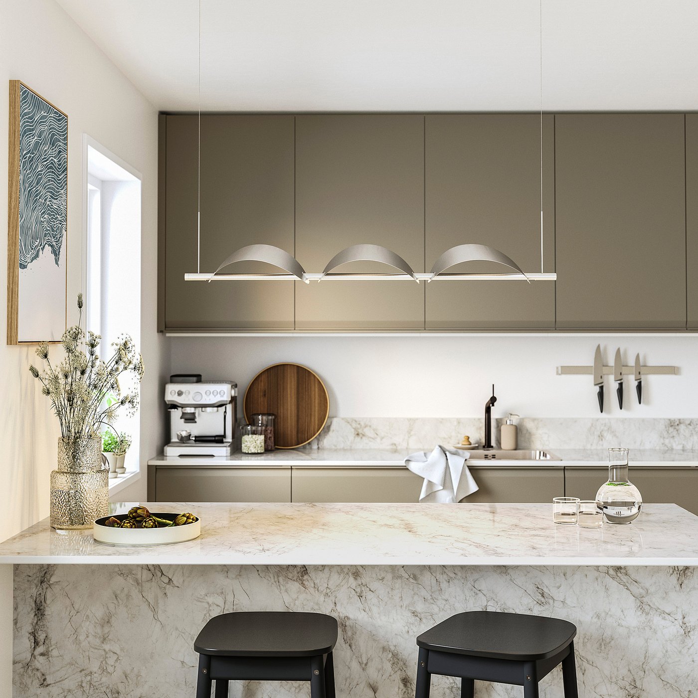 BACKSTÖRN LED visilica, podesivog intenziteta/matirano aluminijum, 108 cm