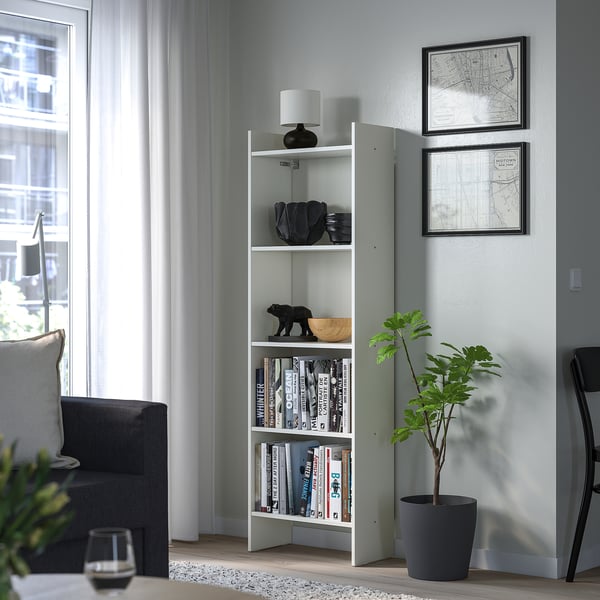 BAGGEBO Biblioteka, bela, 50x25x160 cm