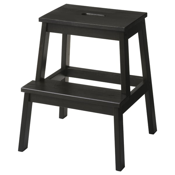 BEKVÄM Stolica s 2 stepenika, crna, 50 cm