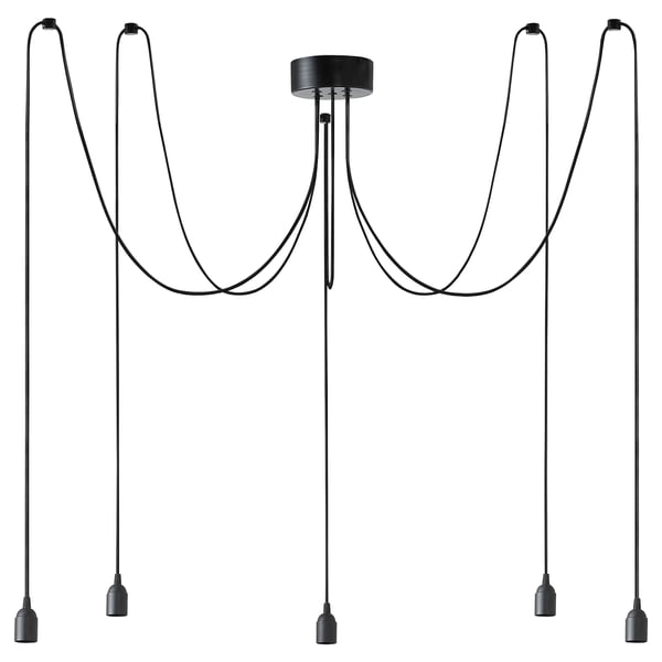 BENGTSBOL Visilica s 5 lampi, crna
