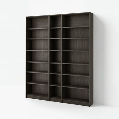 BILLY Komb.biblioteke s dodat. elementima, tamnosmeđa im. hrastovine, 200x28x237 cm