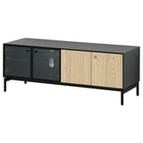 BOASTAD TV stalaža, crna/hrastov furnir, 121x42x45 cm