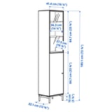 BOASTAD Visoki element, crna/hrastov furnir, 41x32x185 cm