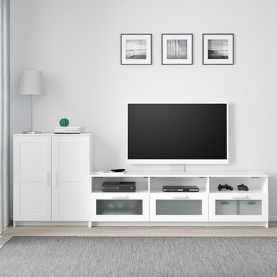BRIMNES TV komb. za odlaganje, bela, 258x41x95 cm