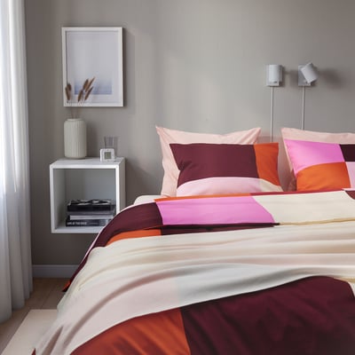 BRUNKRISSLA Jorganska navlaka i 2 jastučnice, roze, 240x220/50x80 cm