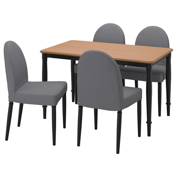 DANDERYD / DANDERYD Sto i 4 stolice, borov furnir crna/Vissle crna, 130x80 cm