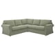 EKTORP Ugaona sofa, 4-sed, Hakebo sivozelena