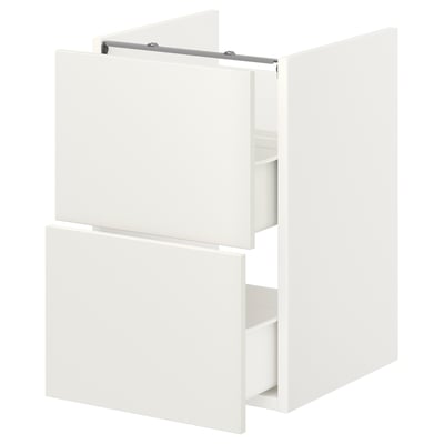 ENHET Podni element za umiov. s 2 fioke, bela, 40x42x60 cm