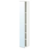 ENHET Visoki element s 4 police/vratima, bela/ogledalo, 30x32x180 cm