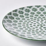ENTUSIASM Desertni tanjir, dezenirano/zelena, 18 cm
