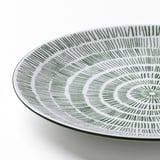 ENTUSIASM Desertni tanjir, dezenirano/zelena, 18 cm