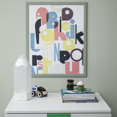 FISKBO Ram, svetlosiva-zelena, 40x50 cm