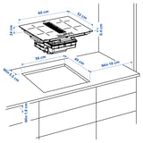 FÖRDELAKTIG Indukc. gr. ploča/ugr. aspirator, IKEA 500 crna, 60 cm