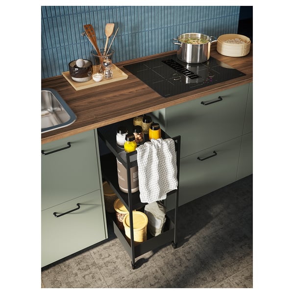 FÖRDELAKTIG Indukciona ploča/ugrađ. aspirator, IKEA 500 crna, 60 cm