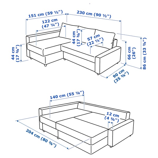 FRIHETEN / KLAGSHAMN Ugaona sofa ležaj s odlaganjem, Faringe smeđenarandžasta