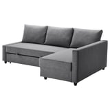 FRIHETEN Ugaona sofa ležaj s odlaganjem, Skiftebo tamnosiva