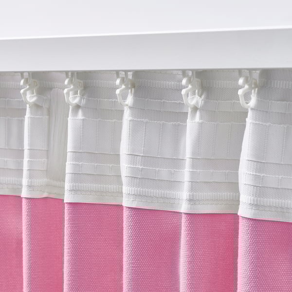 GINSTMOTT Zavese, 1 par, roze/s trakom za nabiranje, 145x300 cm
