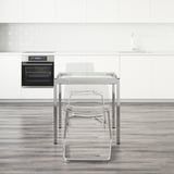 GLIVARP / TOBIAS Sto i 2 stolice, providno/hromirano providno, 75 cm
