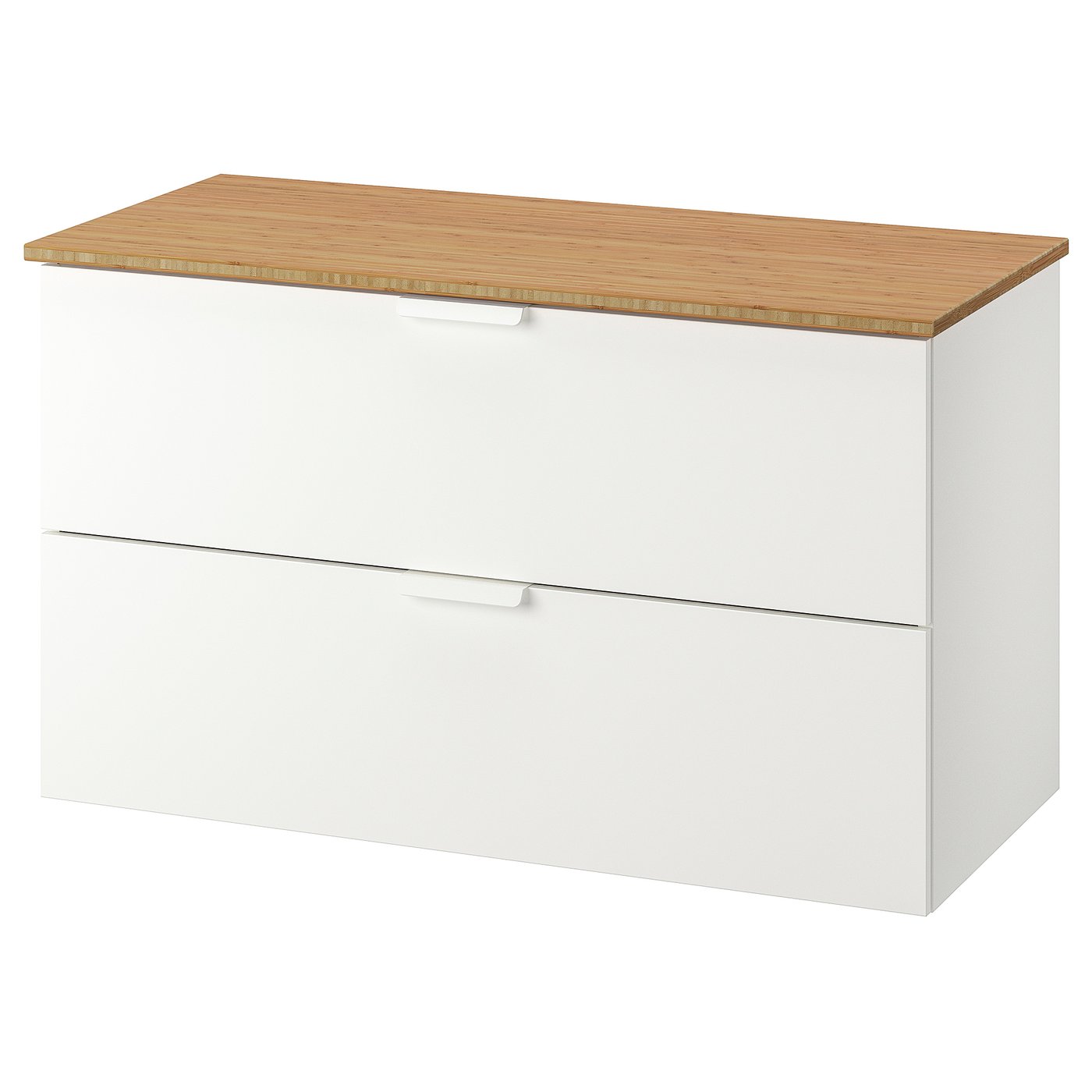 GODMORGON / TOLKEN Postolje umivaonika,2 fioke, bela/bambus, 102x49x60 cm