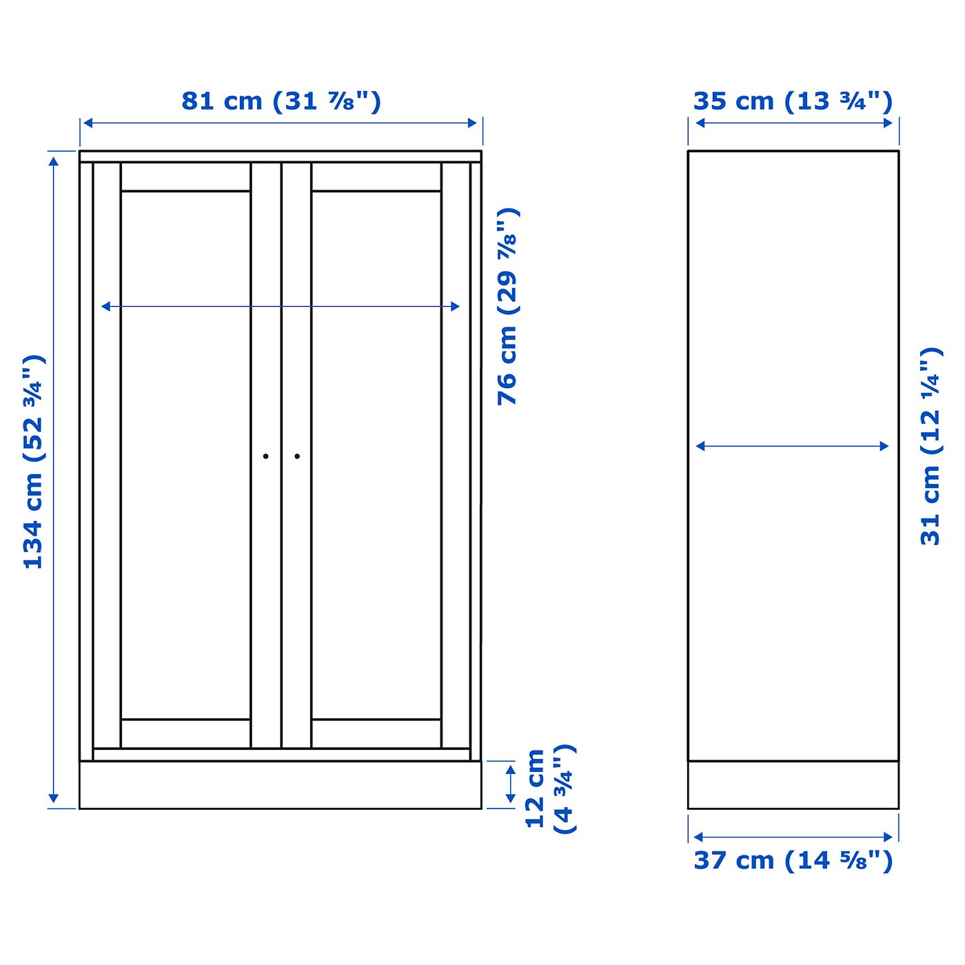 HAVSTA Element s postoljem, bela, 81x37x134 cm