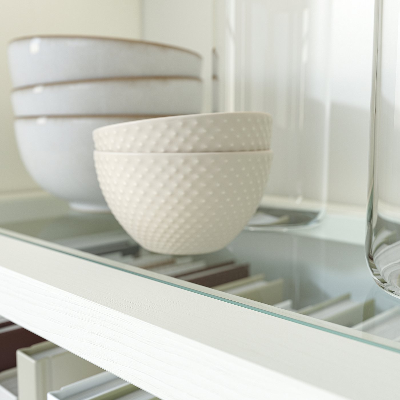 HAVSTA TV komb. za odlaganje/stakl.vrata, bela, 241x47x212 cm